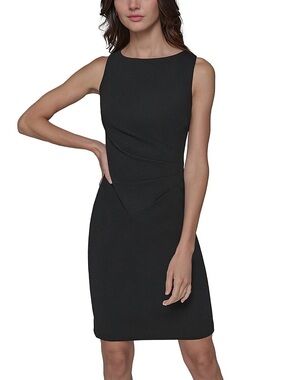 Karl Lagerfeld Black Sleeveless Midi Sheath Dress